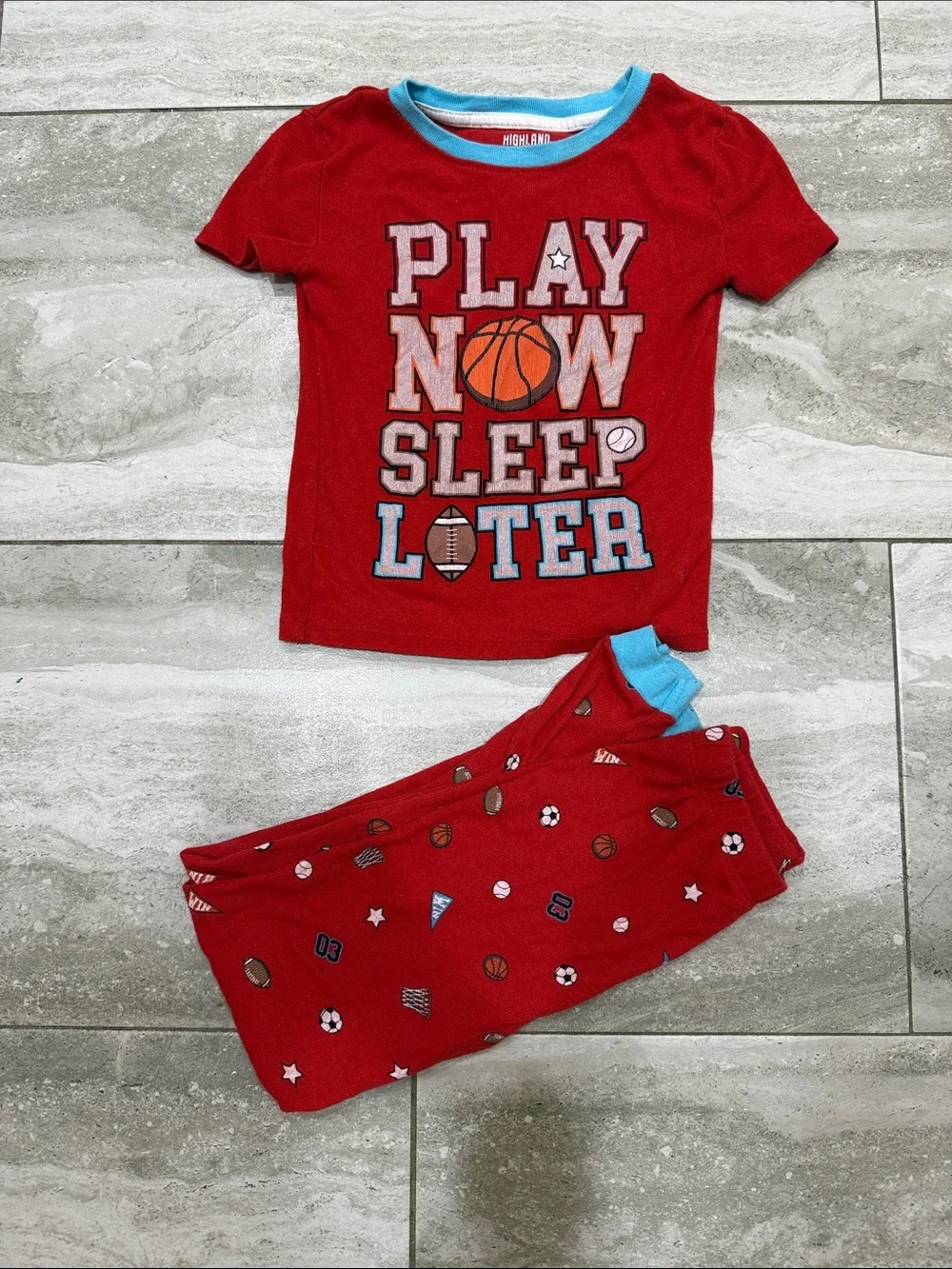 Kids Red 'Play Now Sleep Later' Pajama Set -